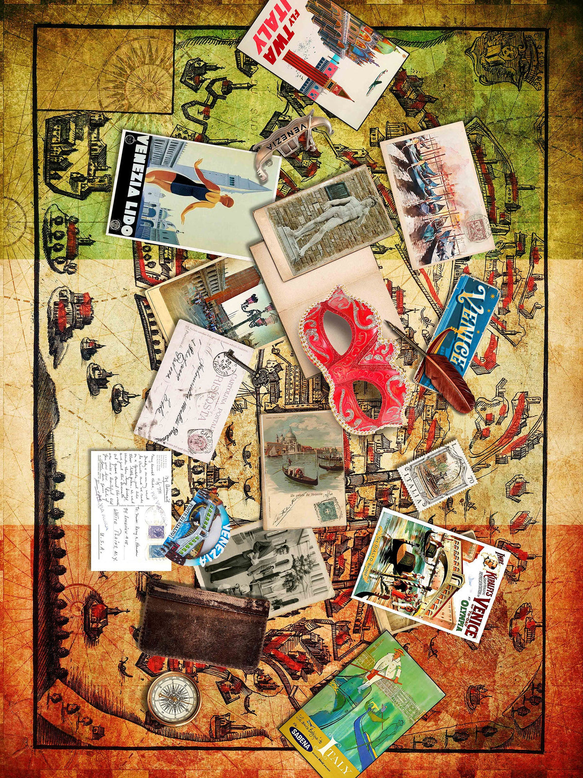 Around the World Vintage Style Fabric: Venice