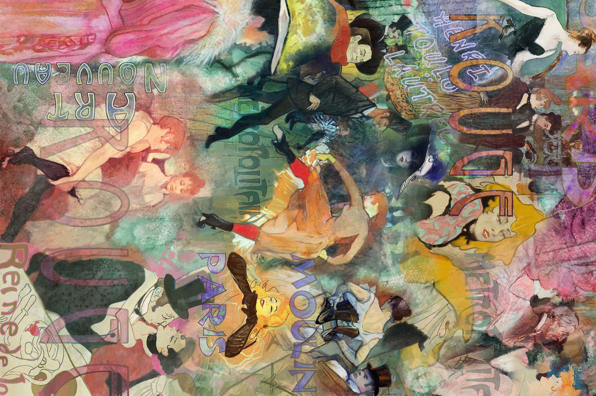 Paris Art Nouveau Toulouse Lautrec Style Fabric