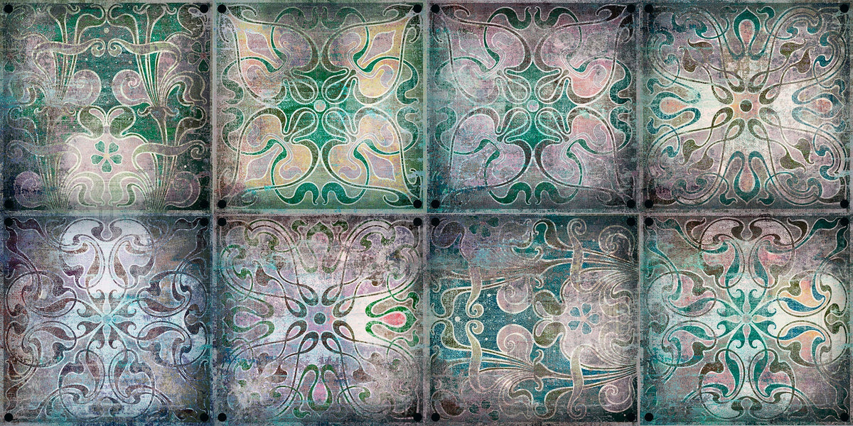 Art Nouveau Teal Hue Flooring