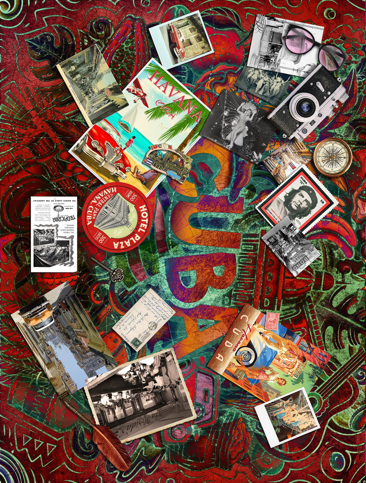 Around the World Vintage Style Fabric: Havana
