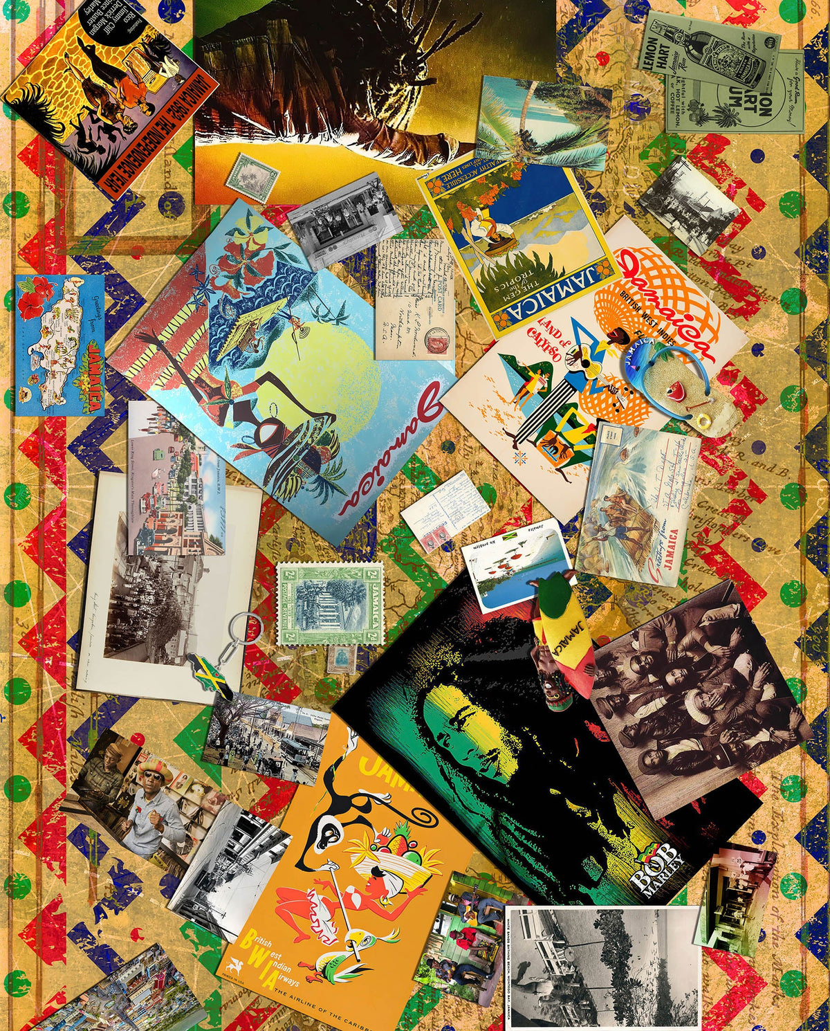 Around the World Vintage Style Fabric: Jamaica
