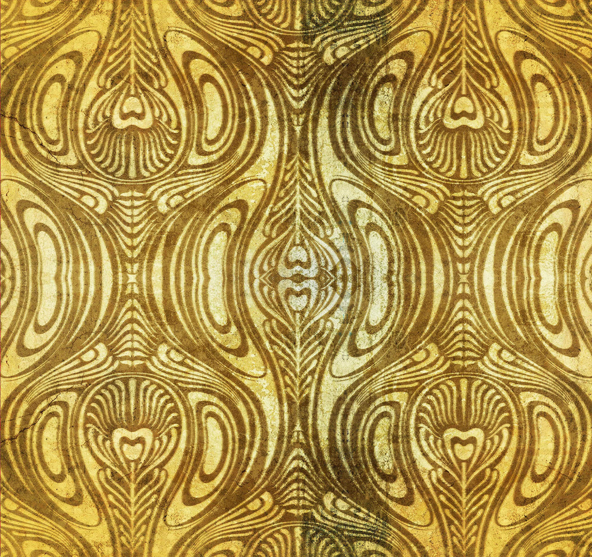 Nouveau Gold Swirl Cinema Seat Fabric